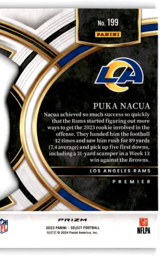 2023 Panini Select Red and Yellow Prizm Die-Cut #199 Puka Nacua NM-MT R ID:76022 - Football Card Single