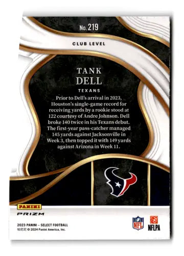 2023 Panini Select Red and Yellow Prizm Die-Cut #219 Tank Dell NM-MT Te ID:75423 - Football Card Single