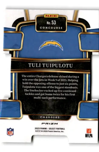 Original gloss football trading card featuring 2023 Panini Select Red and Yellow Prizm Die-Cut