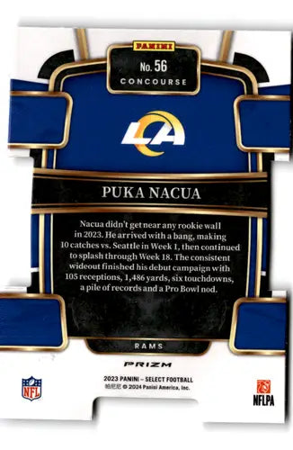 2023 Panini Select Silver Prizm Die-Cut #56 Puka Nacua NM-MT Rams Conco ID:75424 - Football Card Single