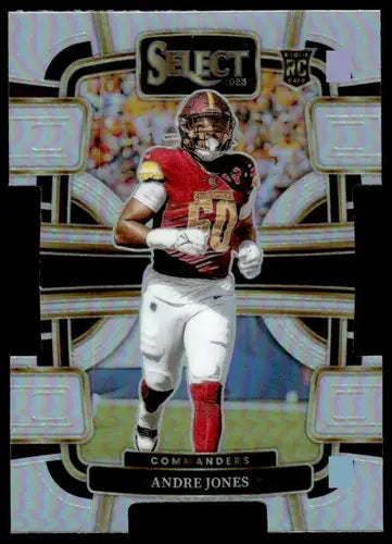 2023 Panini Select Silver Prizm Die-Cut Andre Jones Commanders football card with original gloss
