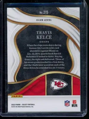 2023 Panini Select Travis Kelce #215 Football - Football Card Single