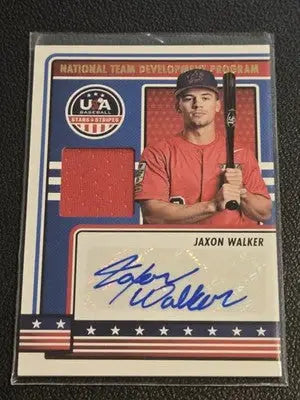 2023 Panini USA Baseball Jaxon Walker NTD Program Signatures Blue - Baseball Card Single