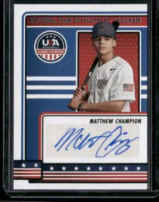 2023 Panini USA Baseball Stars & Stripes Matthew Champion #NTDP-MC Auto - Baseball Card Single