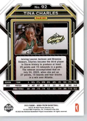 2023 Panini WNBA Prizm #92 Tina Charles NM-MT ID:70730 - Basketball Card Single