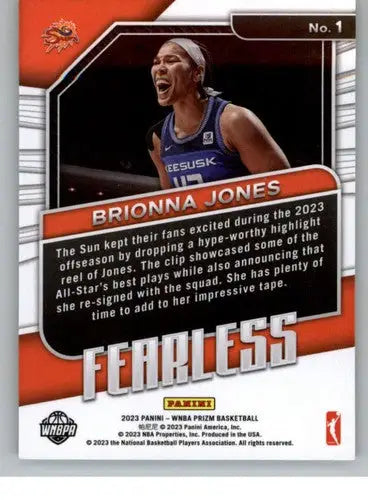 2023 Panini WNBA Prizm Fearless #1 Brionna Jones NM-MT ID:70718 - Basketball Card Single