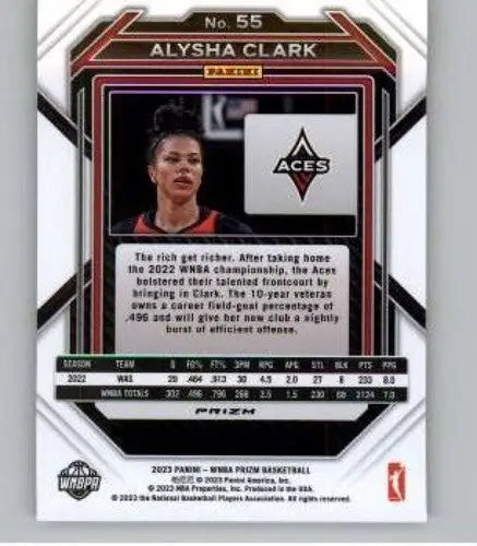 2023 Panini WNBA Prizm Prizms Ice #55 Alysha Clark NM-MT ID:70721 - Basketball Card Single