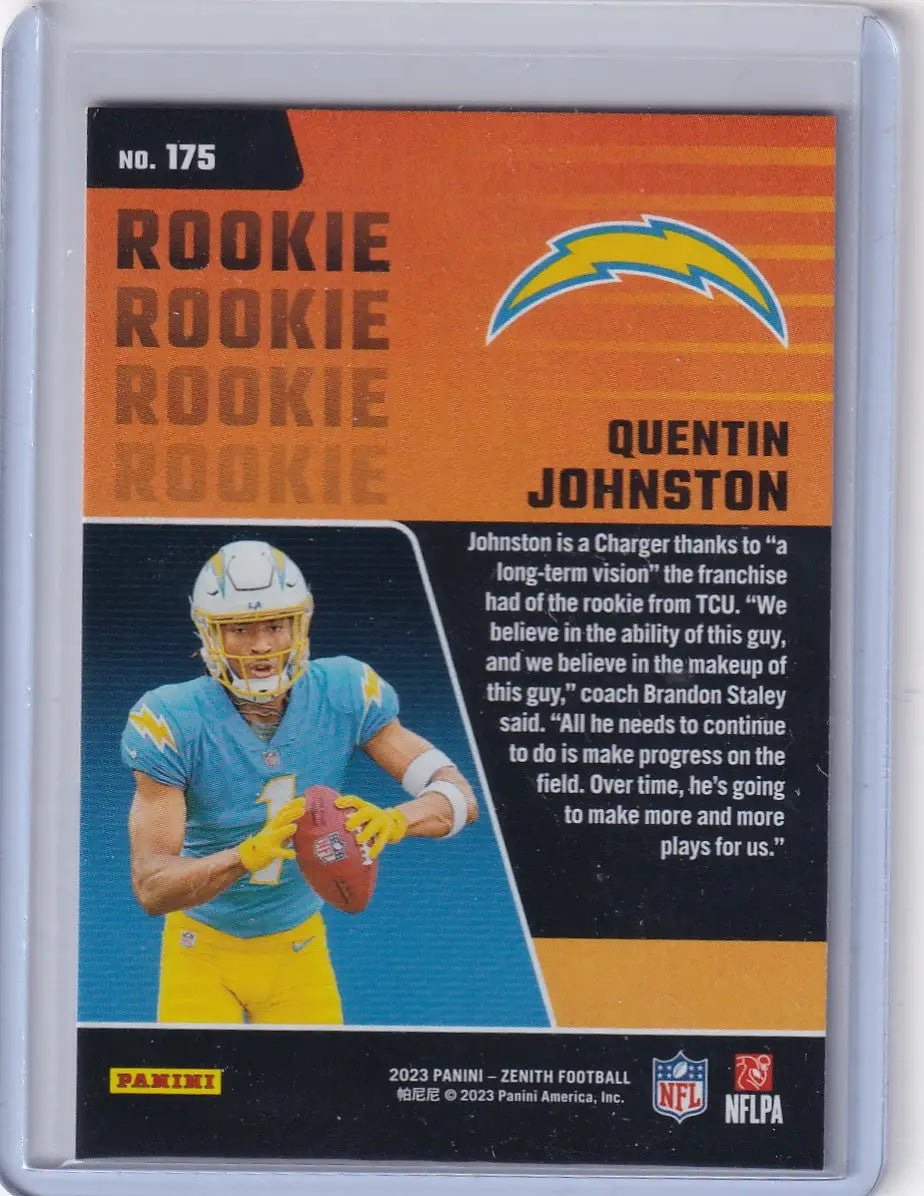 2023 Panini Zenith #175 Quentin Johnston - Los Angeles Chargers - Football Card Single