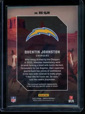2023 Panini Zenith Rookie Stallions Quentin Johnston #RS-QJN RC Patch Football - Football Card Single