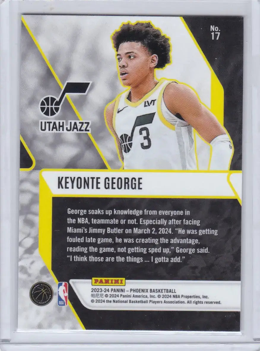 2023 PHOENIX #17 KEYONTE GEORGE BLUE CRACKED ICE- UTAH JAZZ - Basketball Card Single
