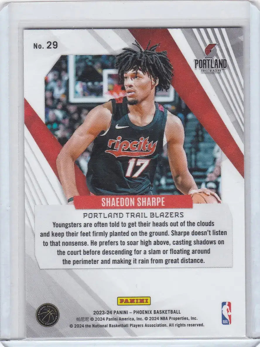 2023 PHOENIX #29 SHAEDON SHARPE CRACKED ICE- PORTLAND TRAIL BLAZZERS - Basketball Card Single