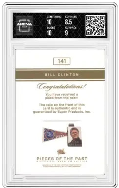 2023 Pieces of the Past Bill Clinton Flag Mirror 21/45 Promo Relic #141 AC 9 - Non-Sports Card Single