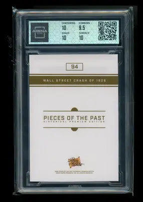 Graded Wall Street Crash of 1929 trading card from 2023 Pieces of the Past historical edition