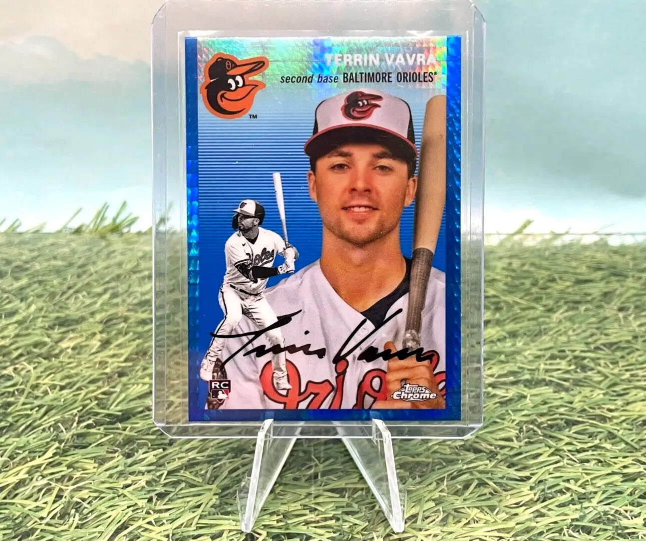 Terrin Vavra 2023 Platinum Anniversary trading card Blue Prism Baltimore Orioles RC