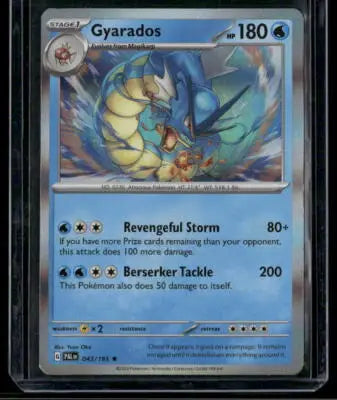 2023 Pokémon Gyarados #043/193 Holo Rare Scarlet & Violet - Paldea Evolved - Pokémon Card Single