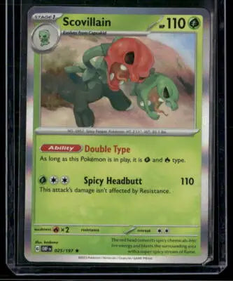 2023 Pokémon Scovillain #025/197 Scarlet & Violet Obsidian Flames OBF EN - Pokémon Card Single