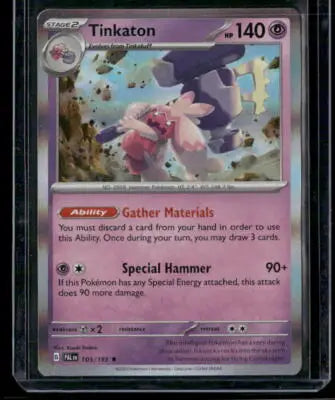 2023 Pokémon Tinkaton #105/193 Holo Rare Paldea Evolved - Pokémon Card Single