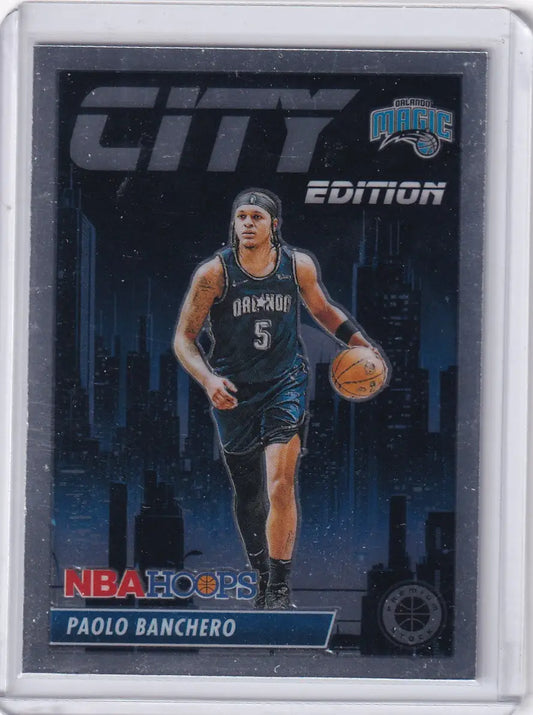 2023 PREMIUM STOCK #10 PAOLO BANCHERO CITY EDITION- ORLANDO MAGIC - Basketball Card Single