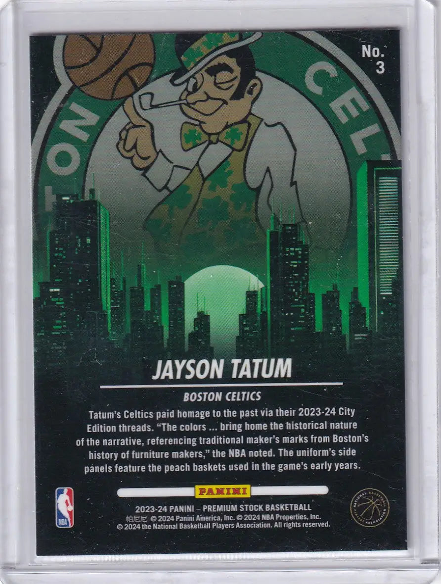 2023 PREMIUM STOCK #3 JAYSON TATUM CITY EDITION- BOSTON CELTICS - Basketball Card Single