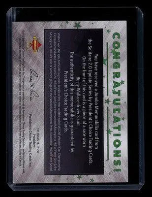 2023 President’s Choice Solitaire 2.0 Update Jumbo Memorabilia Rusty Wallace 1/1