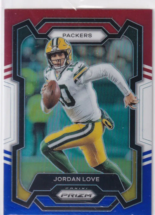 2023 PRIZM #110 JORDAN LOVE RED WHITE BLUE- GREEN BAY PACKERS - Football Card Single
