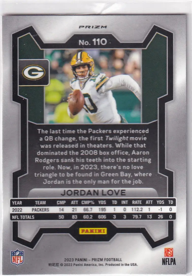 2023 PRIZM #110 JORDAN LOVE RED WHITE BLUE- GREEN BAY PACKERS