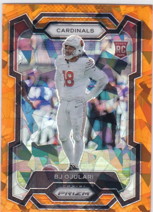 2023 PRIZM #301 BJ OJULARI ORANGE CRACKED ICE- ARIZONA CARDINALS - Football Card Single