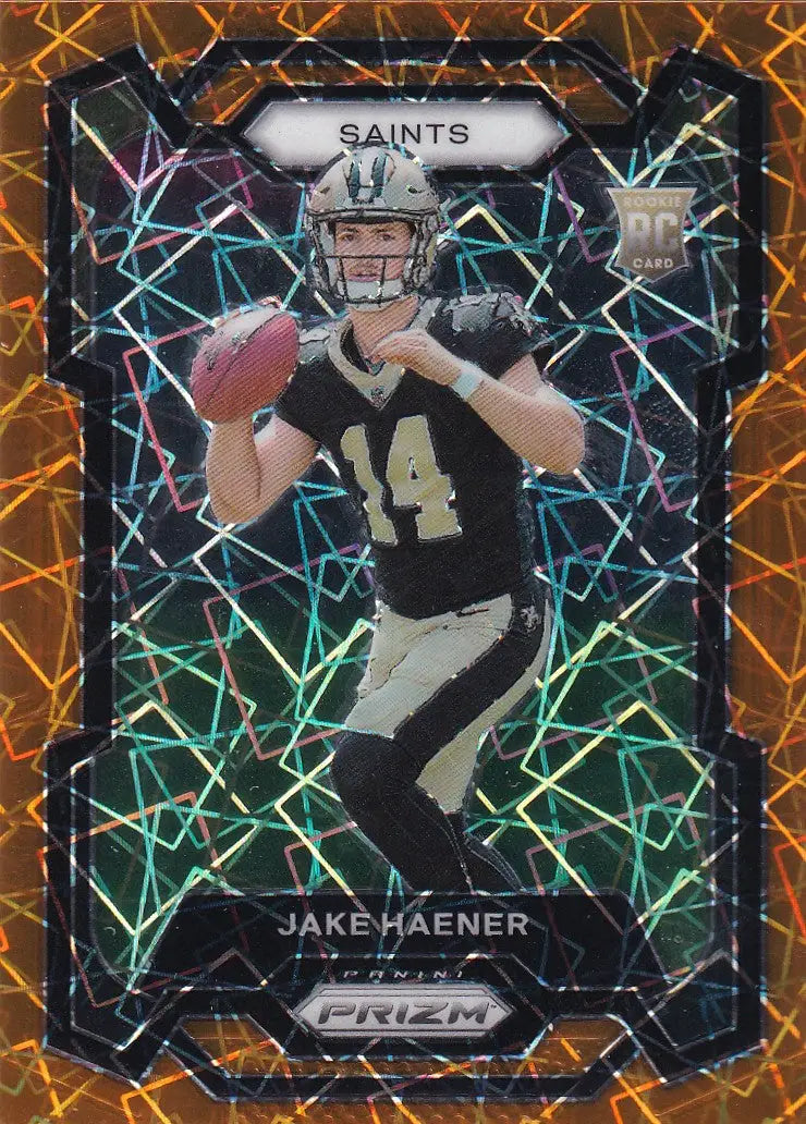 2023 PRIZM #374 JAKE HAENER ORANGE LAZER- NEW ORLEANS SAINTS