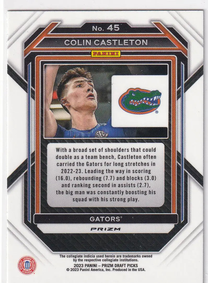 2023 PRIZM DRAFT PICK #45 COLIN CASTLETON GREEN- GATORS - Other
