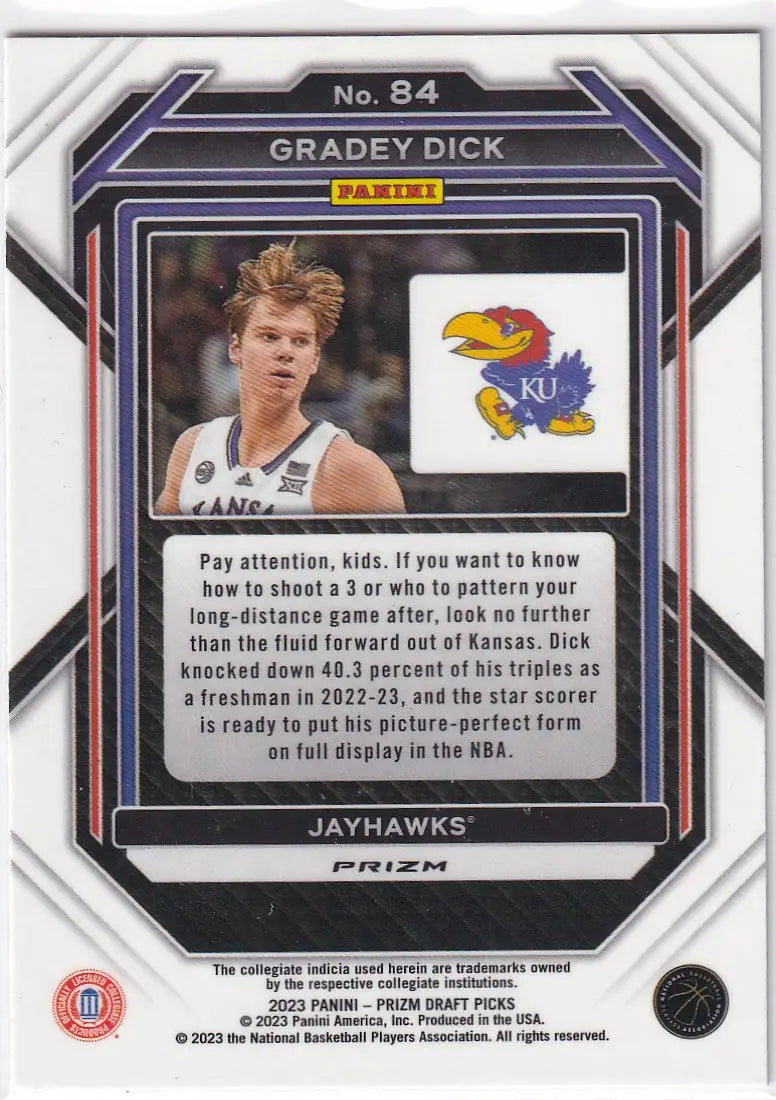 2023 PRIZM DRAFT PICK #84 GRADEY DICK RED CRACKED ICE- TORONTO RAPTORS - Basketball Card Single