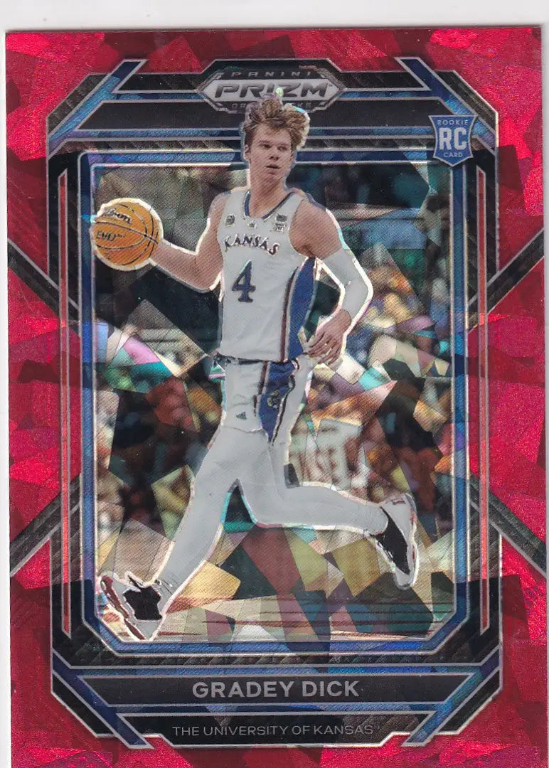 2023 PRIZM DRAFT PICK #84 GRADEY DICK RED CRACKED ICE- TORONTO RAPTORS - Basketball Card Single