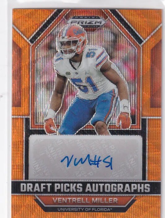 2023 PRIZM DRAFT PICK #DPA-VEM VENTRELL MILLER AUTO 54/75- UNIVERSITY OF FLORDIA - Football Card Single