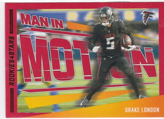 2023 ROOKIES AND STARS #MM-11 DRAKE LONDON MAN IN MOTION- ATLANTA FALCONS - Football Card Single