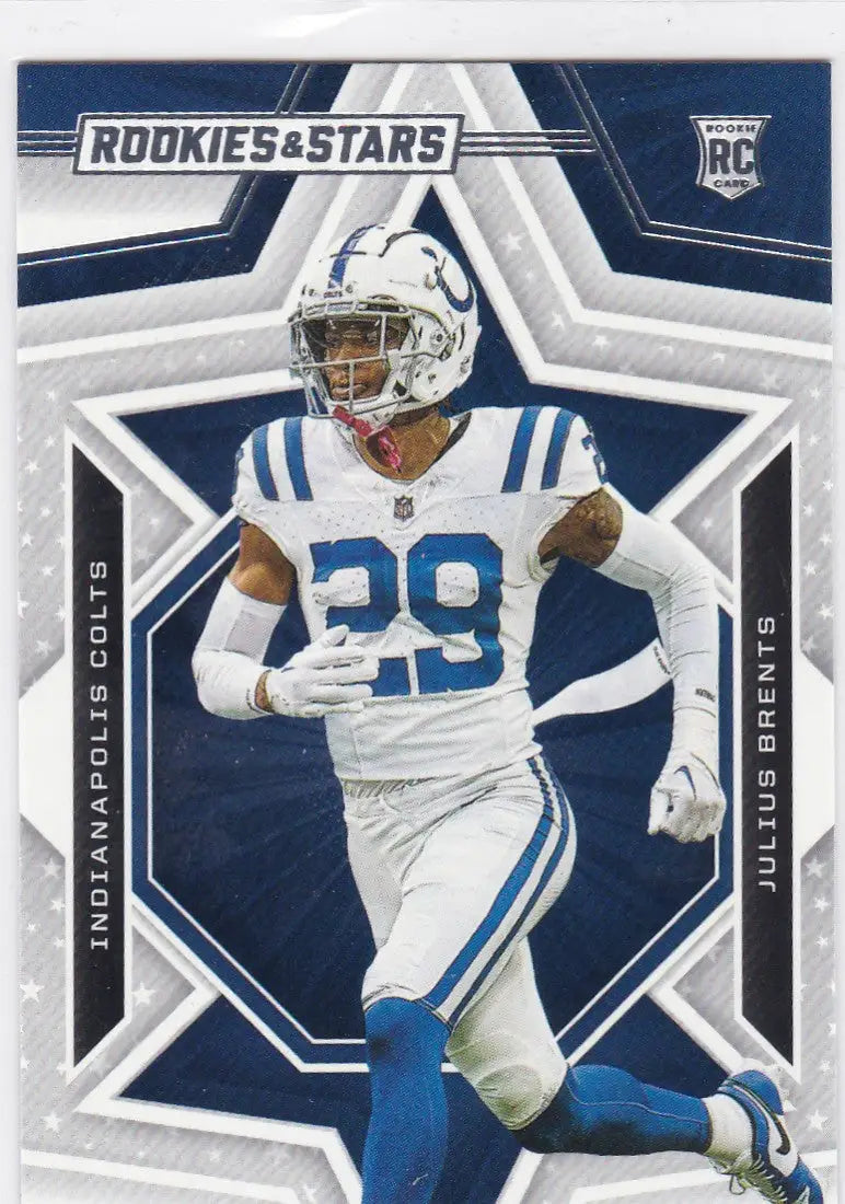 Football trading card of Julius Brents RC Rookie Indianapolis Colts featuring Brents RC Rookie