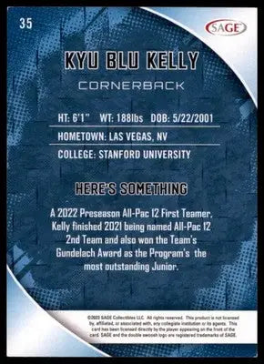 2023 SAGE HIT - Red Kyu Blu Kelly 35 Buffalo Bills