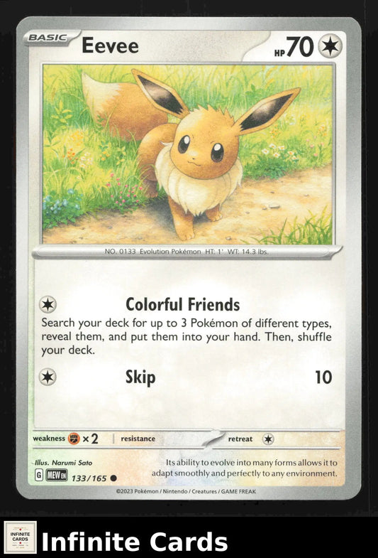 2023 Scarlet & Violet: 151 Eevee #MEW 133/165 Base Common NM - Pokémon Card Single