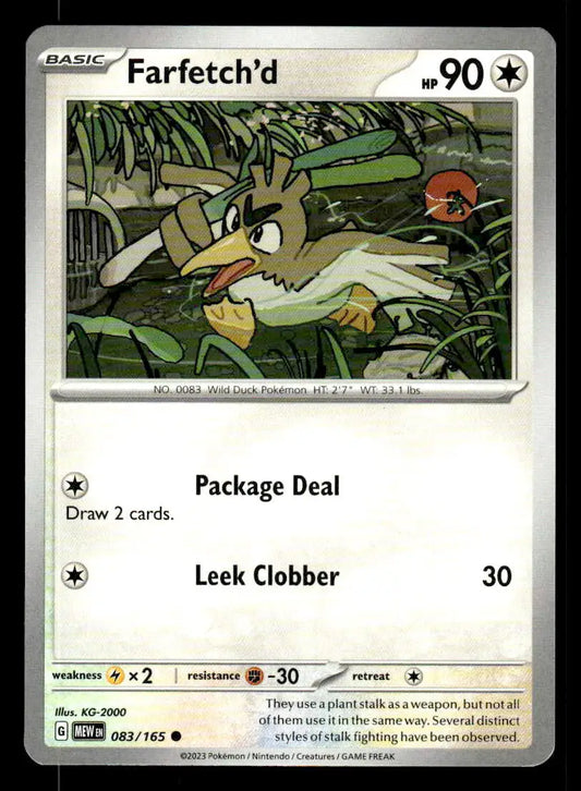 2023 Scarlet & Violet: 151 Farfetch’d #083/165 Base Common NM - Pokémon Card Single