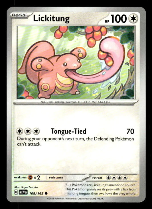 2023 Scarlet & Violet: 151 Lickitung #108/165 Base Common NM - Pokémon Card Single