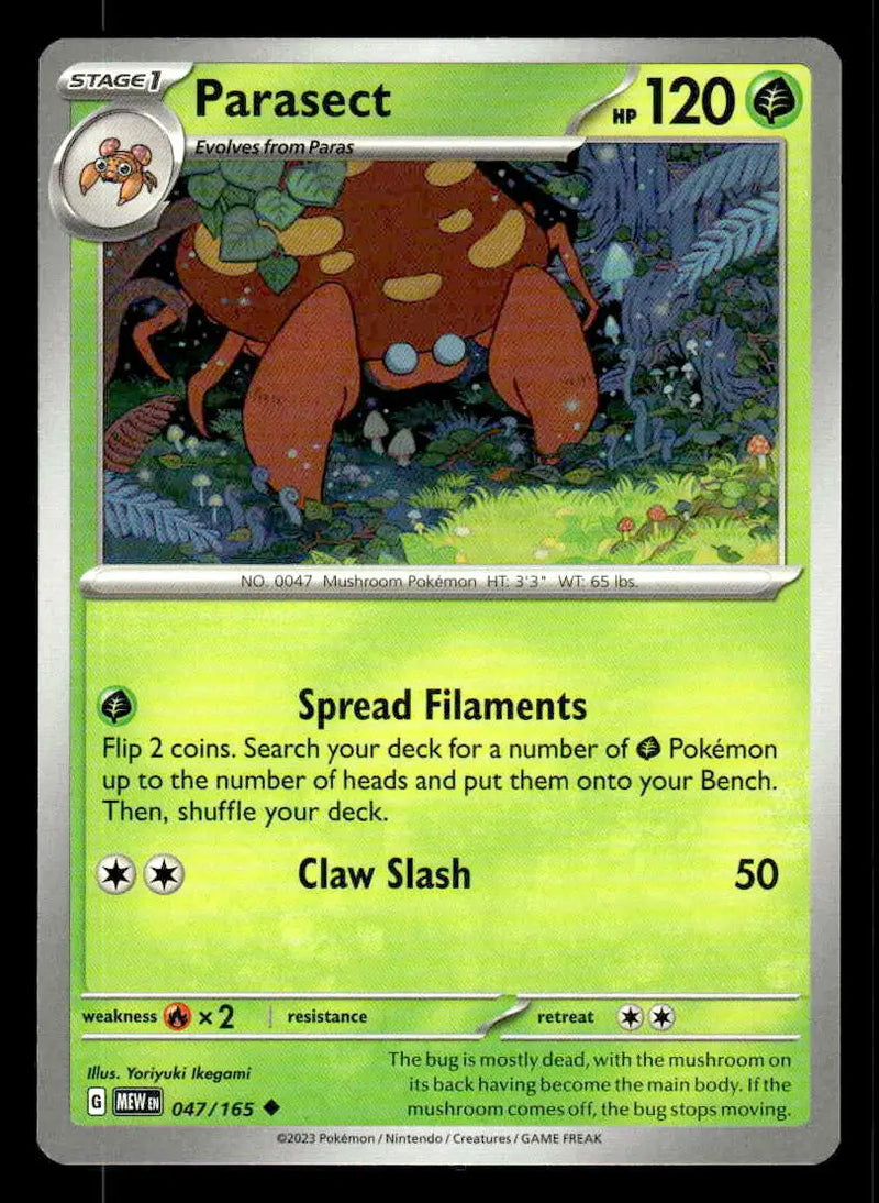 2023 Scarlet & Violet: 151 Parasect #047/165 Base Uncommon NM - Pokémon Card Single