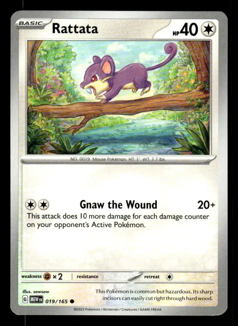 2023 Scarlet & Violet: 151 Rattata #019/165 Base Common NM - Pokémon Card Single