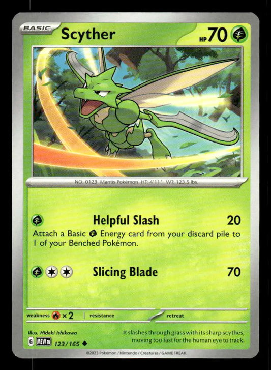 2023 Scarlet & Violet: 151 Scyther #123/165 Base Uncommon NM - Pokémon Card Single