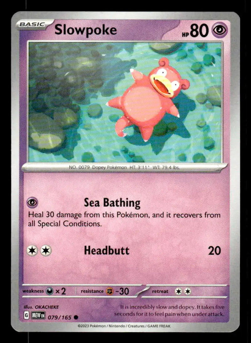 2023 Scarlet & Violet: 151 Slowpoke #079/165 Base Common NM - Pokémon Card Single