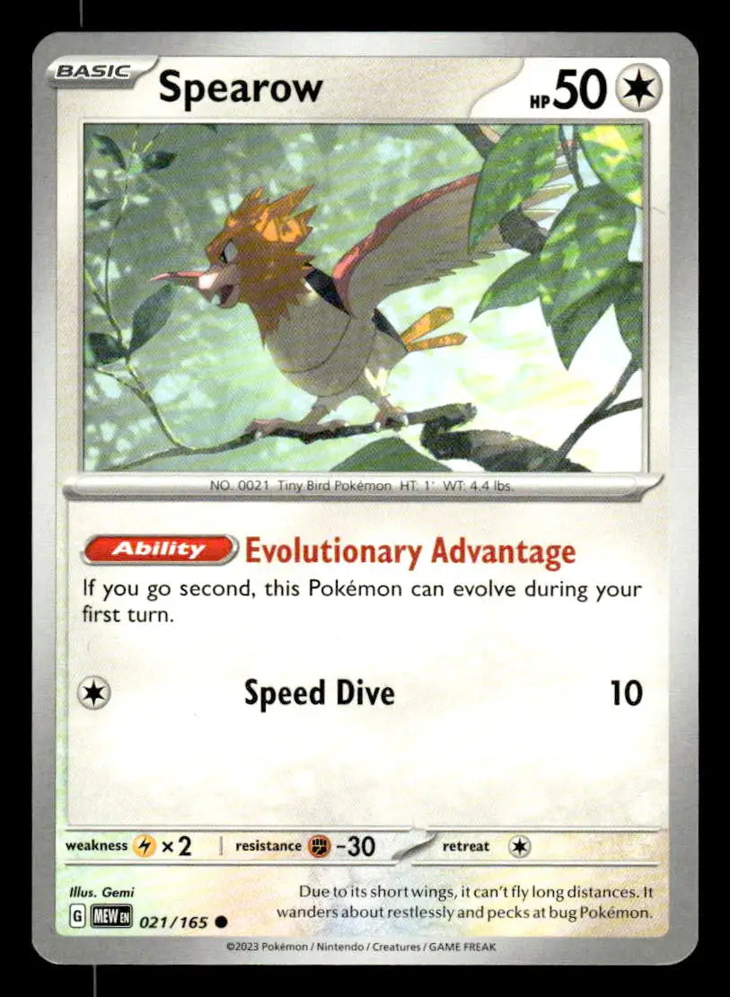 2023 Scarlet & Violet: 151 Spearow #021/165 Base Common NM - Pokémon Card Single
