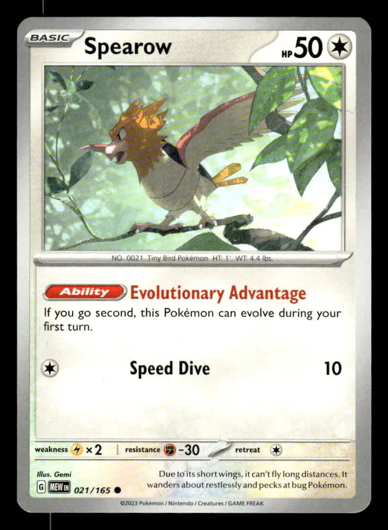 2023 Scarlet & Violet: 151 Spearow #021/165 Base Common NM - Pokémon Card Single
