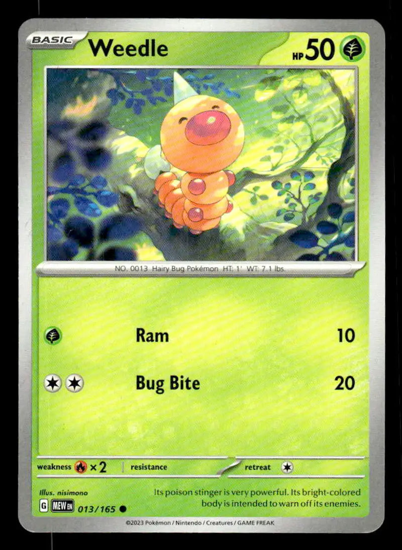 2023 Scarlet & Violet: 151 Weedle #013/165 Base Common NM - Pokémon Card Single