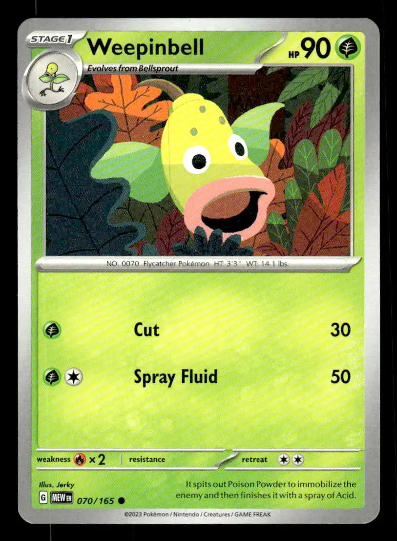 2023 Scarlet & Violet: 151 Weepinbell #070/165 Base Common NM - Pokémon Card Single
