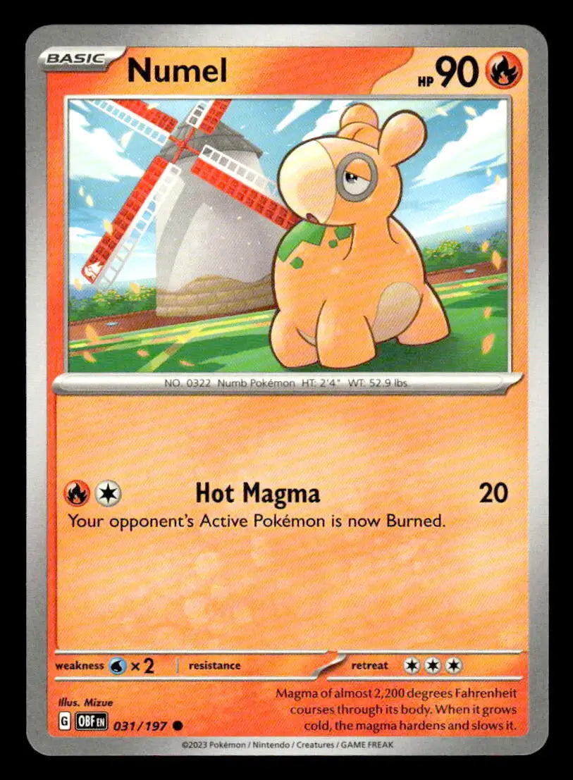 2023 Scarlet & Violet: Obsidian Flames Numel #031/197 Base Common NM - Pokémon Card Single
