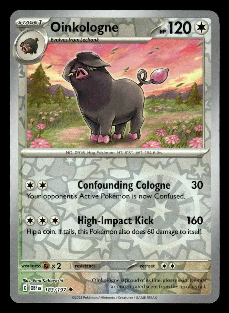 2023 Scarlet & Violet: Obsidian Flames Oinkologne #183/197 Reverse Holo Uncommon - Pokémon Card Single