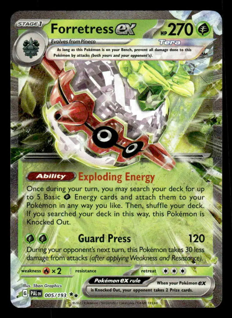2023 Scarlet & Violet: Paldea Evolved Forretress ex #005/193 Foil Double Rare NM