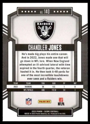 2023 Score #140 Chandler Jones NM Near Mint LV Raiders ID:64969 - Football Card Single